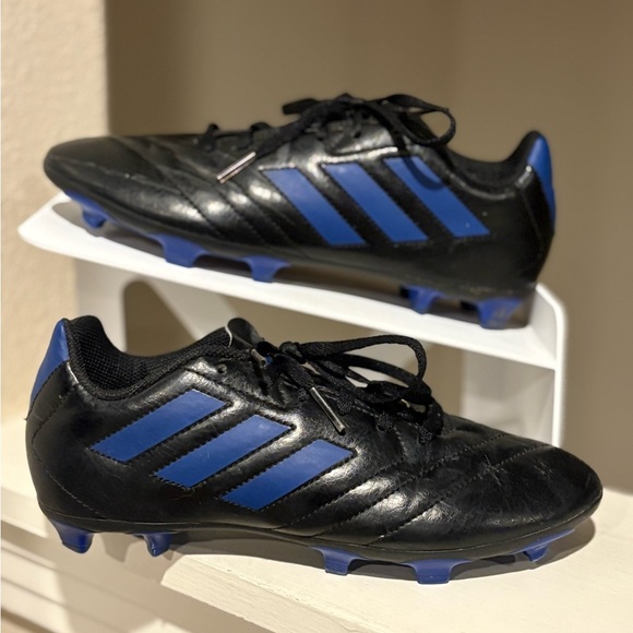 Adidas Goletto VII FG Junior Soccer Cleats FV2894 - Black Blue Youth Size 4.5 Y - Picture 1 of 10